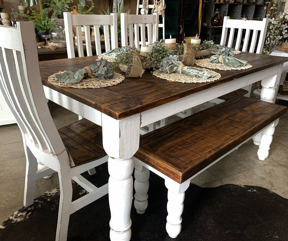 Dining Table, Bench & 4 Chairs