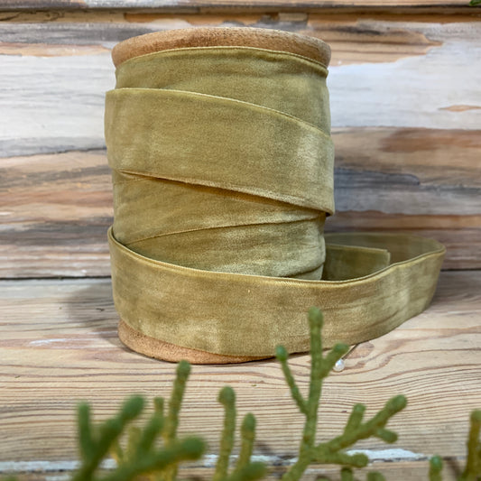 Gold Velvet Ribbon Spool 25mm X 10 yds