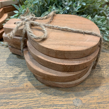 Round Wood Coaster Set