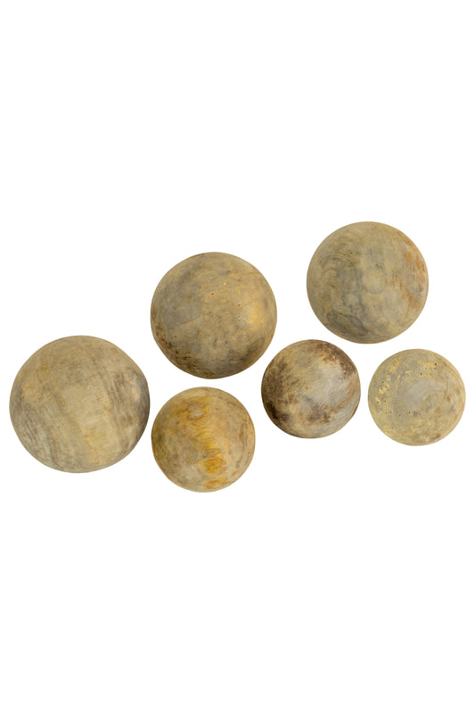 Hand-Carved Mango Wood Spheres