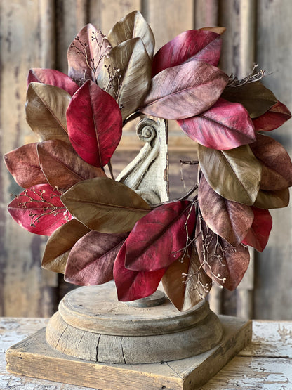 Holiday Magnolia Candle Ring - 18"