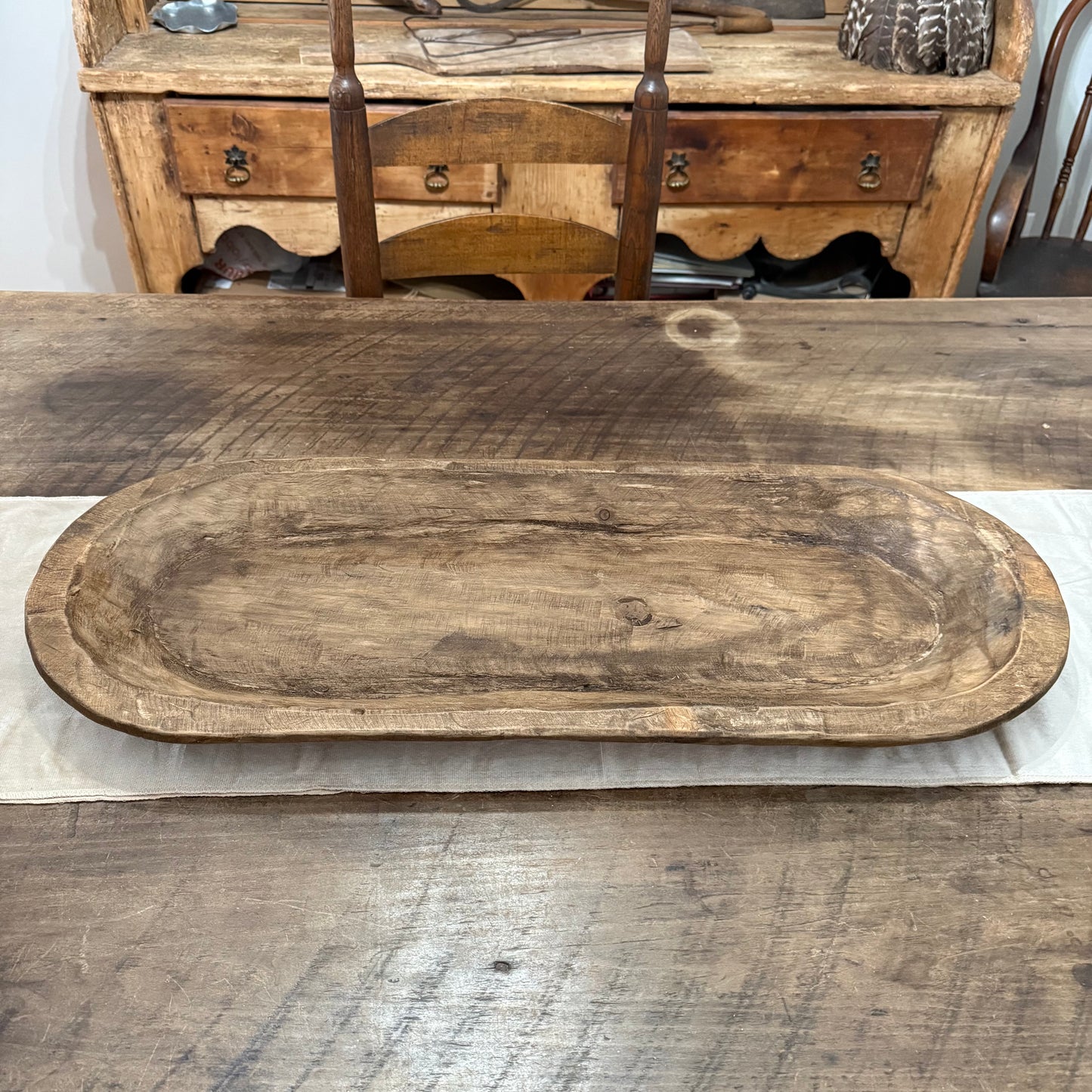 Rustic Wood Dough Bowl - Large
