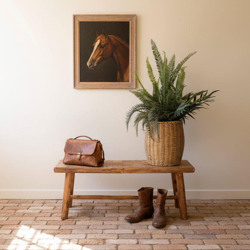 Recycled Fir Wood Bench with Parque Top