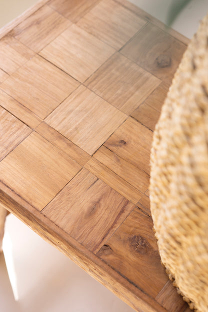 Recycled Fir Wood Bench with Parque Top