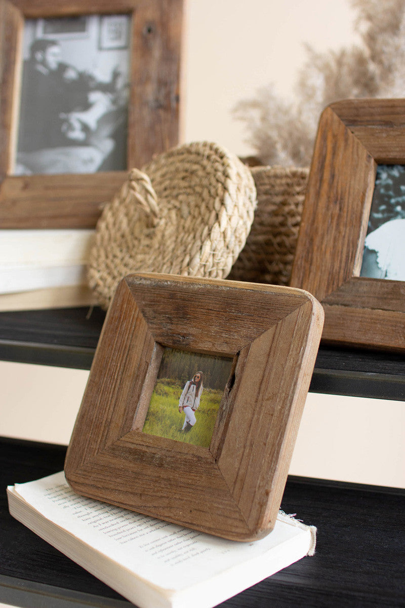 Recycled Wood Photo Frames - Set Of 3