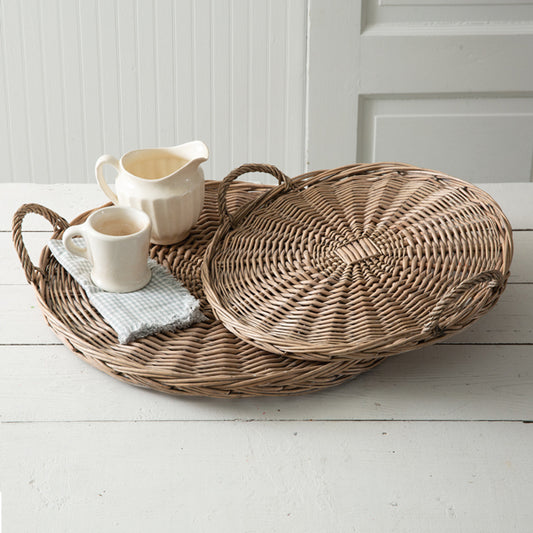 Round Wicker Trays