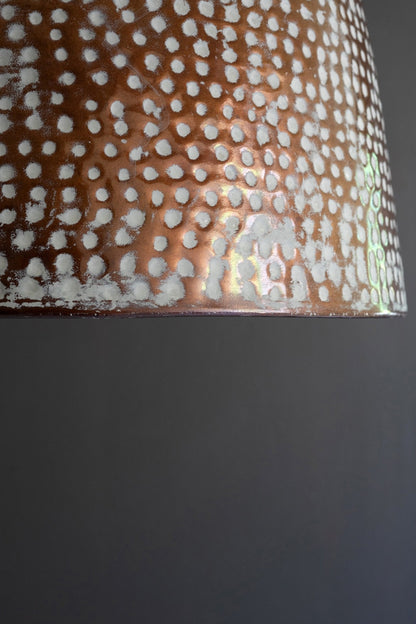 Rustic White Washed Metal Pendant Light