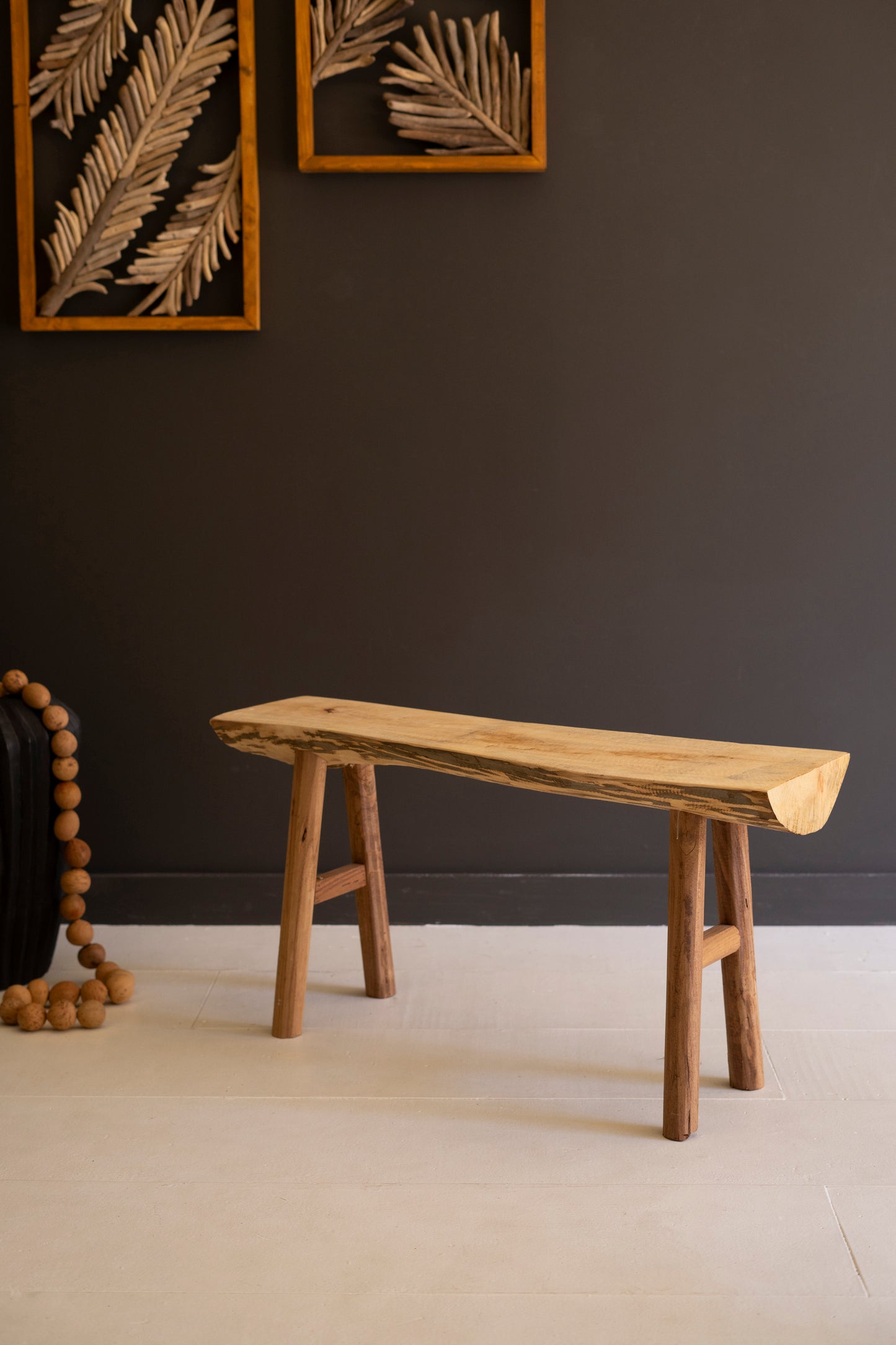 Rustic Willow Wood and Silk Tree Bench