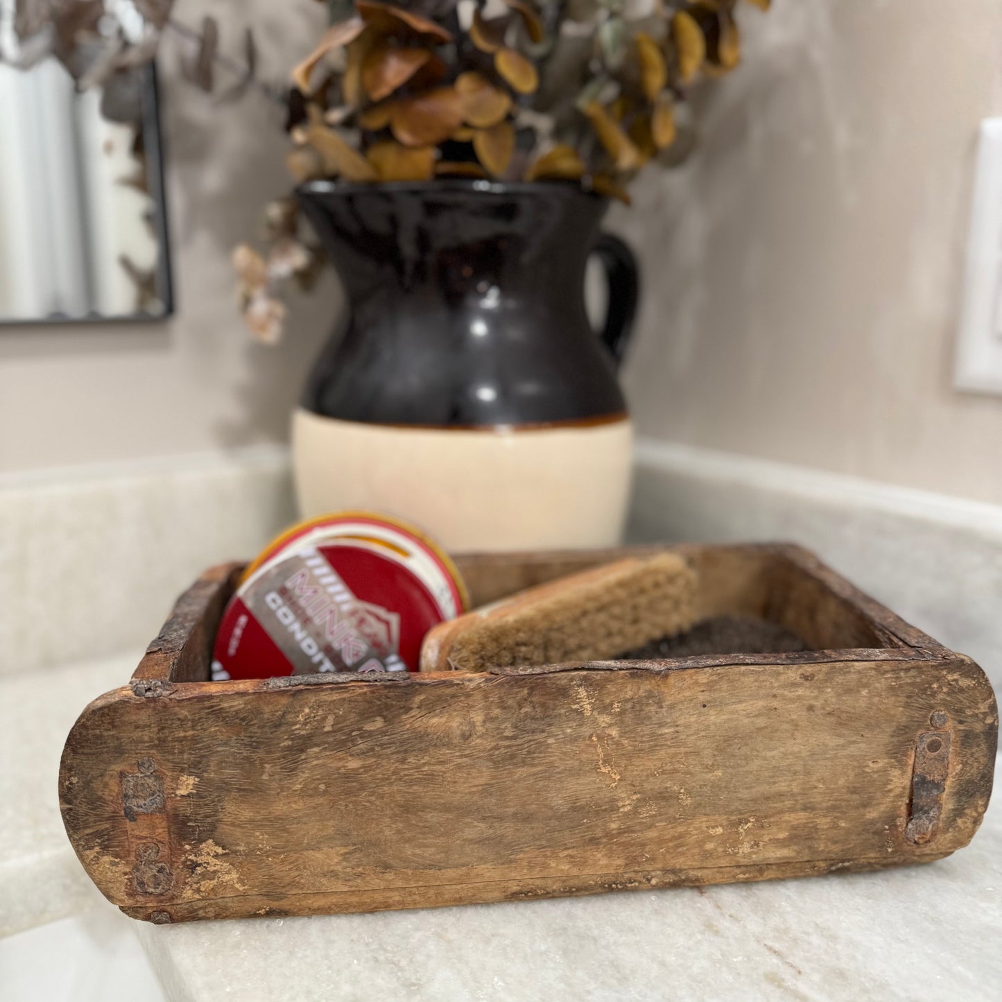 Antique Brick Mold – Plain Rustic Wooden Box
