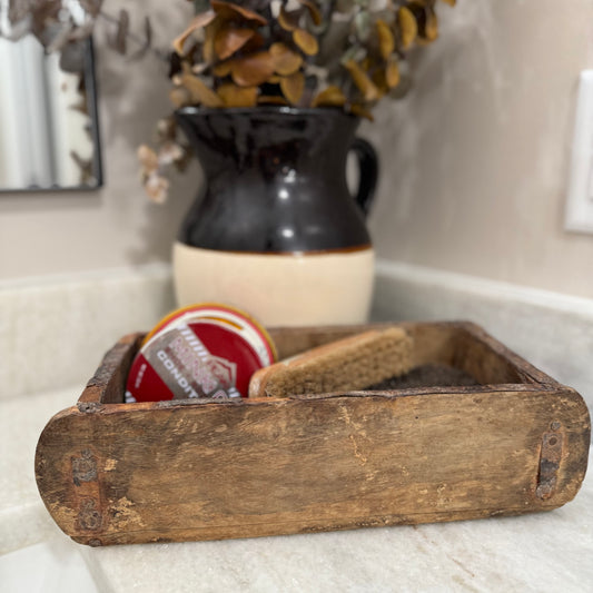 Antique Brick Mold – Plain Rustic Wooden Box