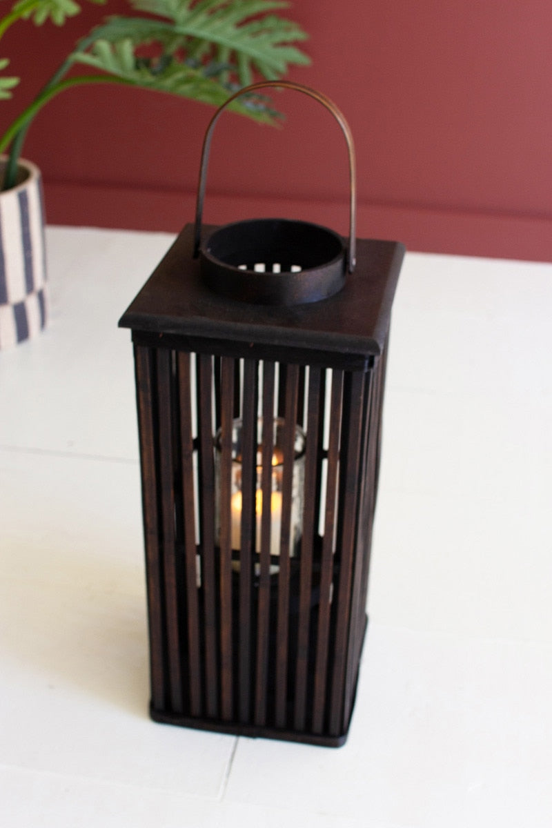 Tall Rectangle Bamboo Lantern - Small