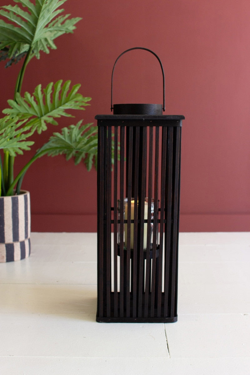 Tall Rectangle Bamboo Lantern - Medium