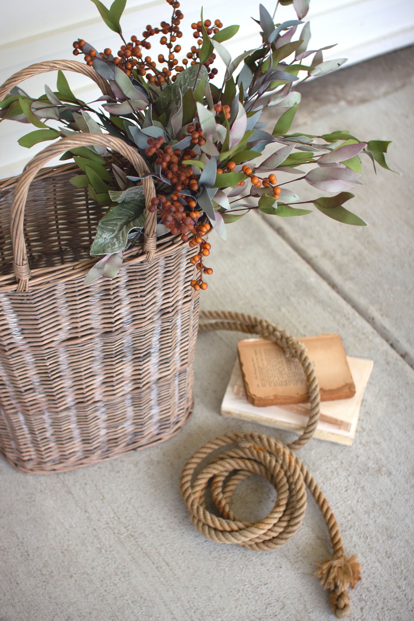 Tall Oval Wicker Baskets - Set of 2