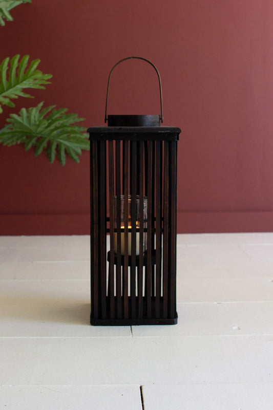 Tall Rectangle Bamboo Lantern - Small