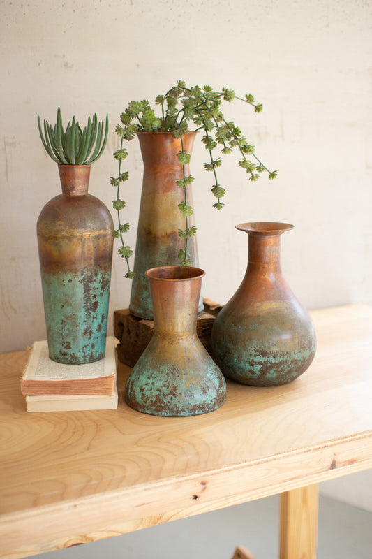 Two-Toned Copper Vases - Set Of 4