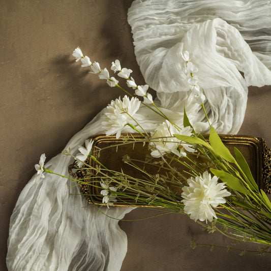White Pom Pom Wildflower Spray