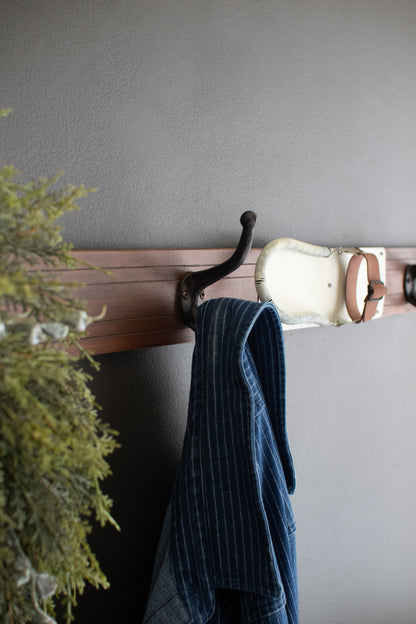 Wooden Ski Wall Coat Rack