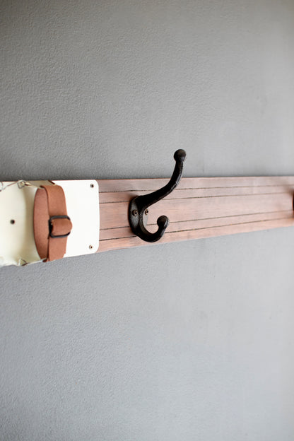 Wooden Ski Wall Coat Rack