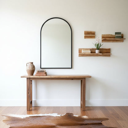 rustic wood floating shelves