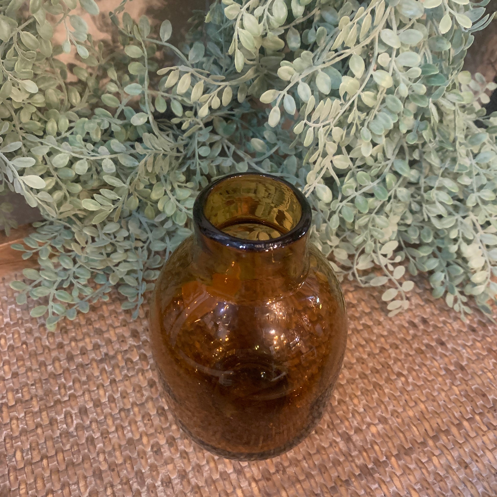 amber bottle - farmhouse vase - modern rustic vase