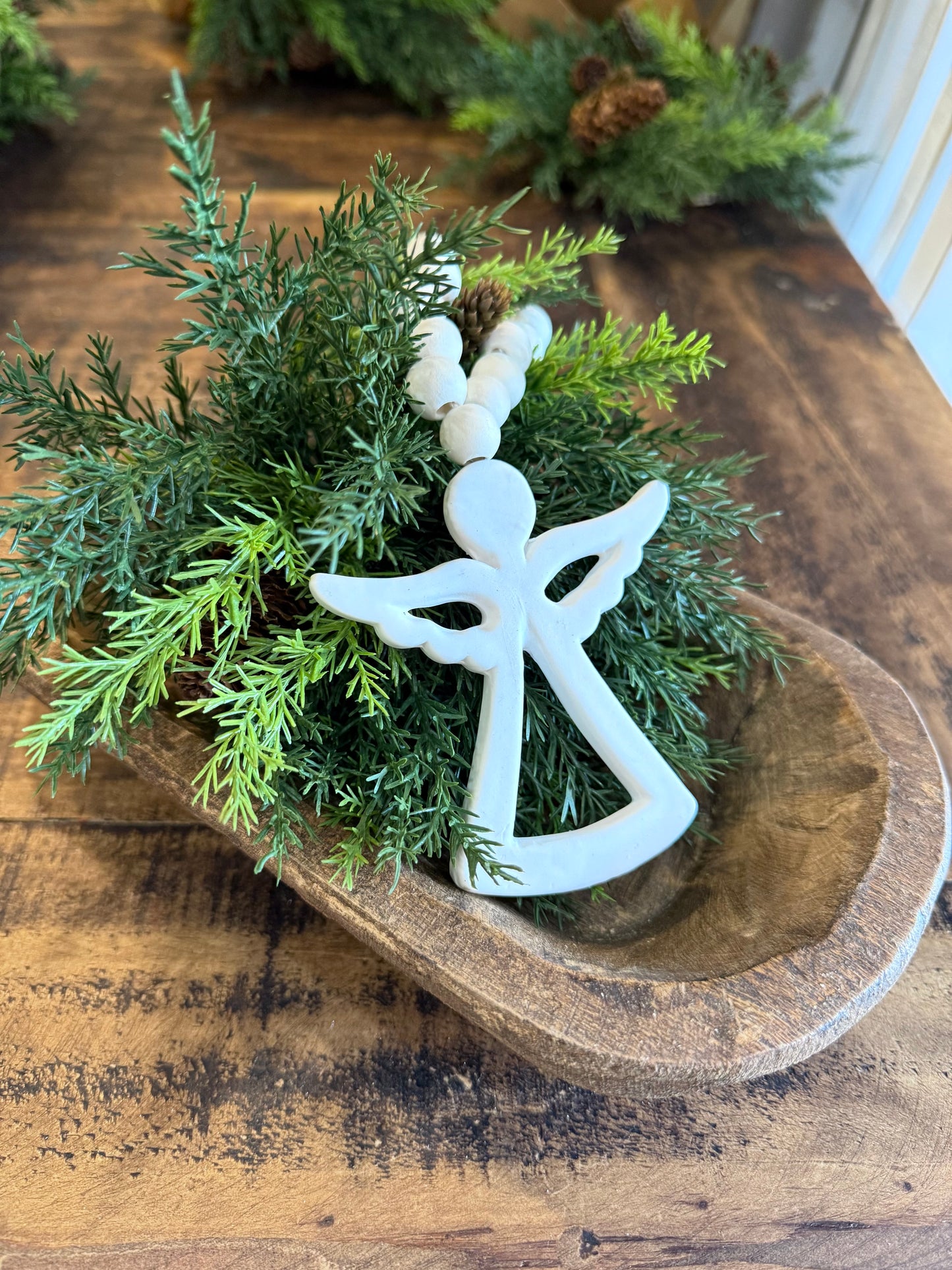 Holiday gift ideas - angel greenery and dough bowl