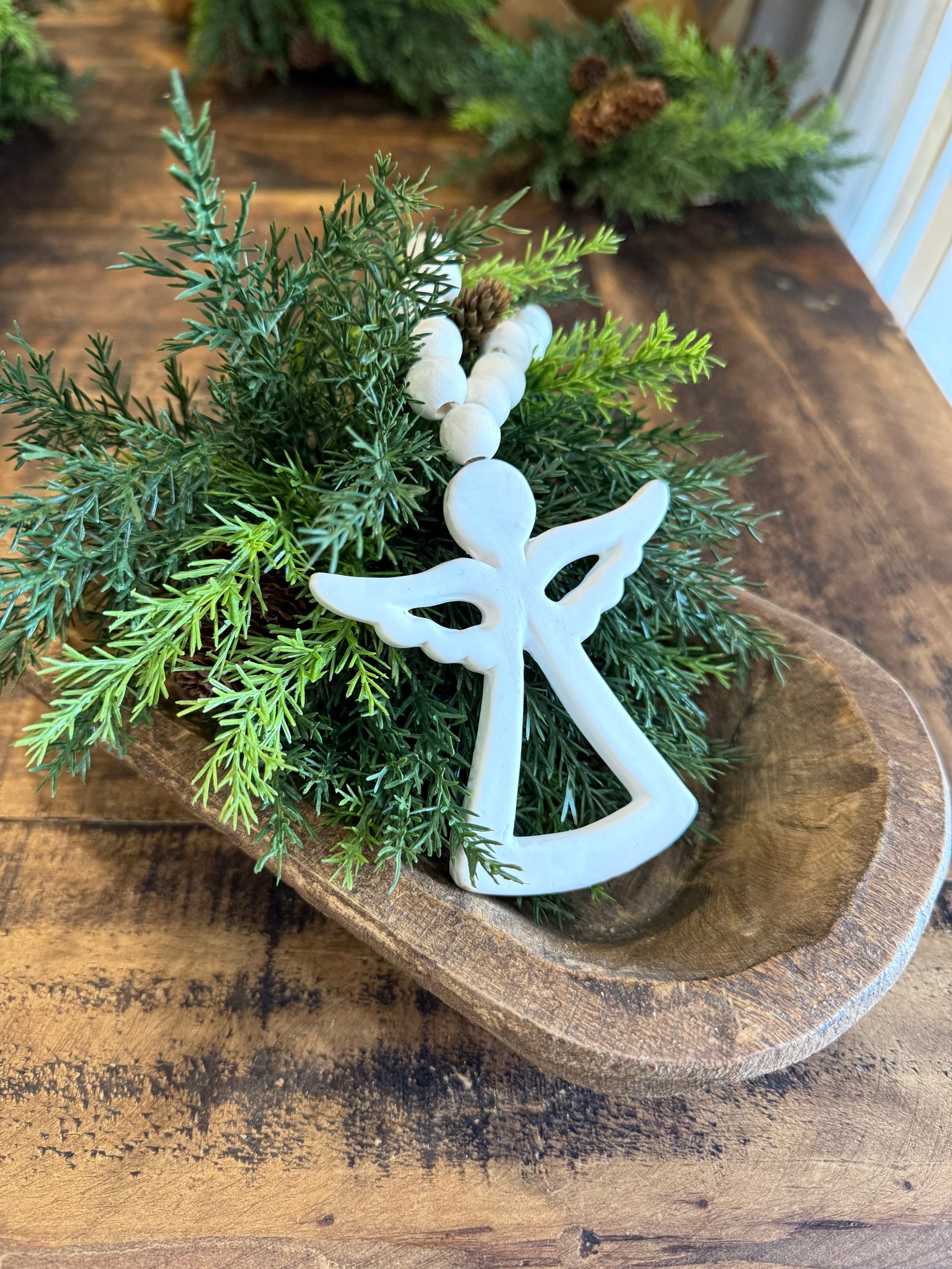 Holiday gift ideas - angel greenery and dough bowl