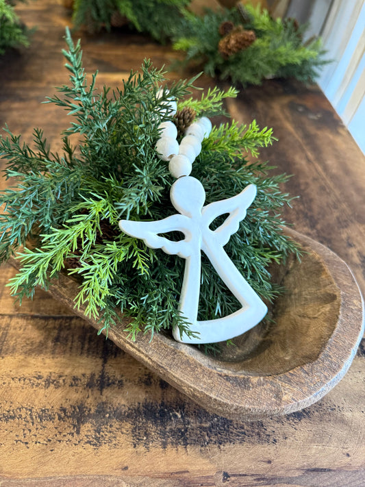 Holiday gift ideas - angel greenery and dough bowl