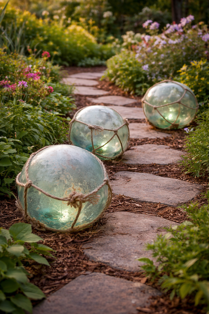Antique Glass Float With Rope