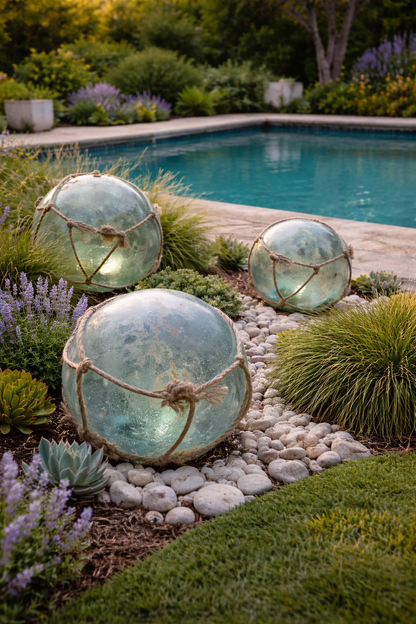 Antique Glass Float With Rope