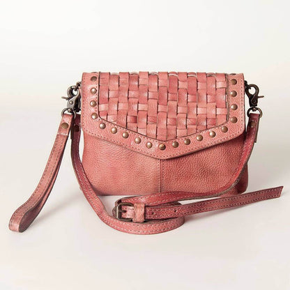 Crossbody Genuine Leather Pink Purse