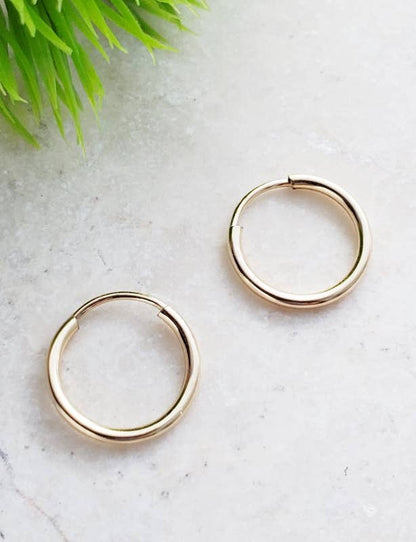 Gold-Filled Tiny Endless Huggie Hoops