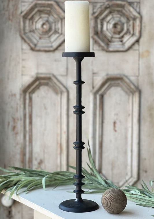Tall Black Metal Candle Holder