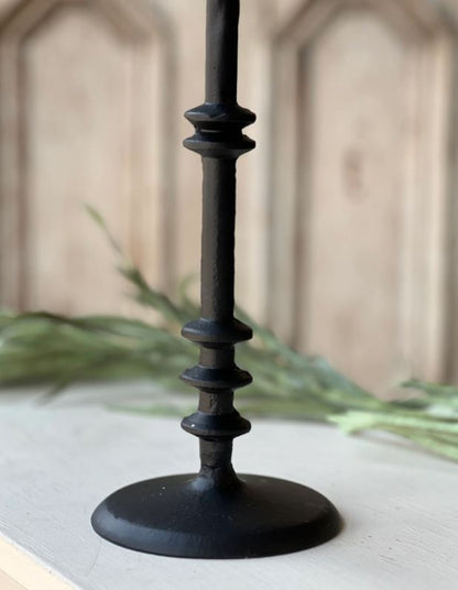 Tall Black Metal Candle Holder