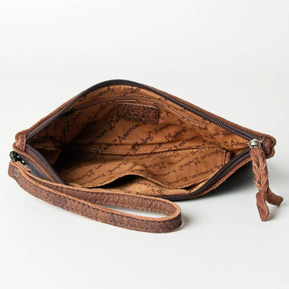 Crocodile Embossed Bag Wristlet