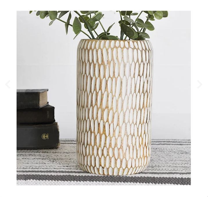 Wood Carved Vase