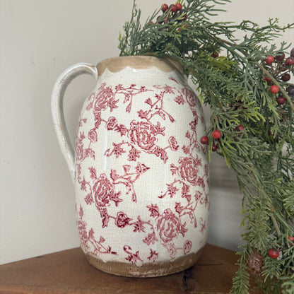 Red Heritage Handle Vase