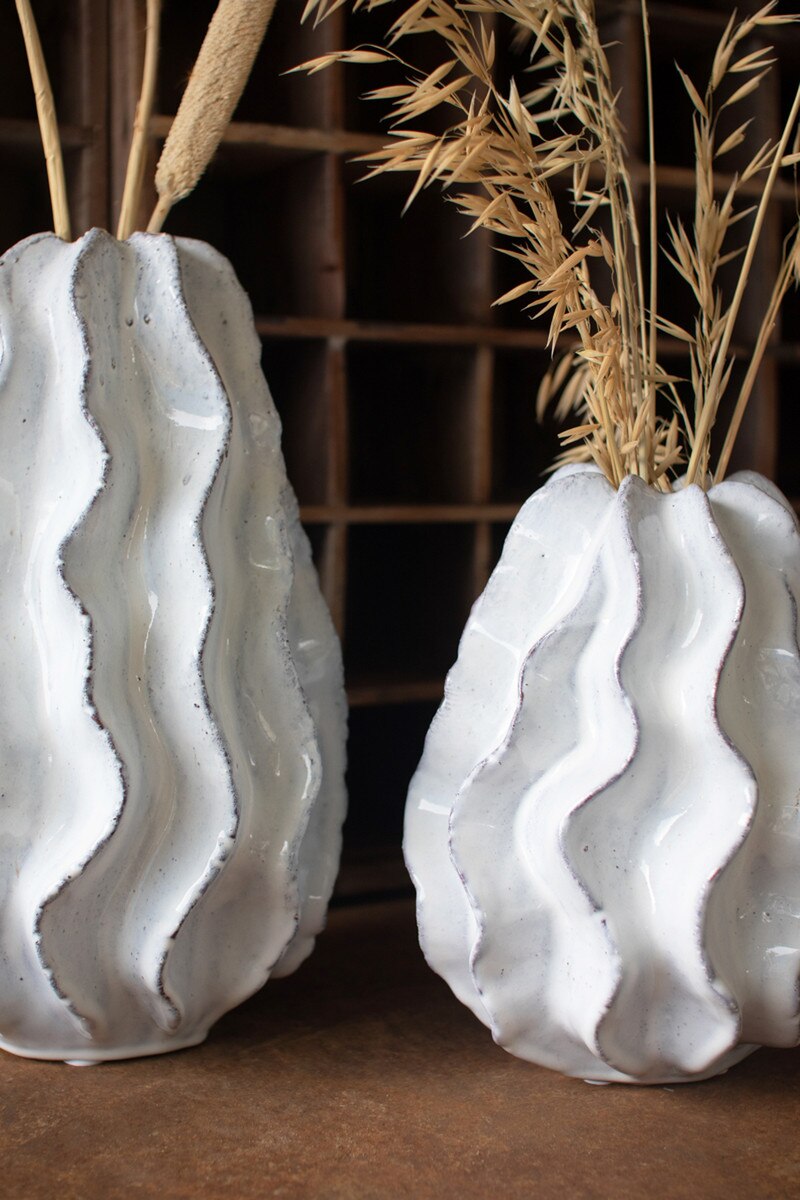 Ceramic Ruffle Vase - Small