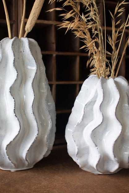 Ceramic Ruffle Vase - Small