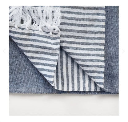 Charcoal Throw with White Accents
