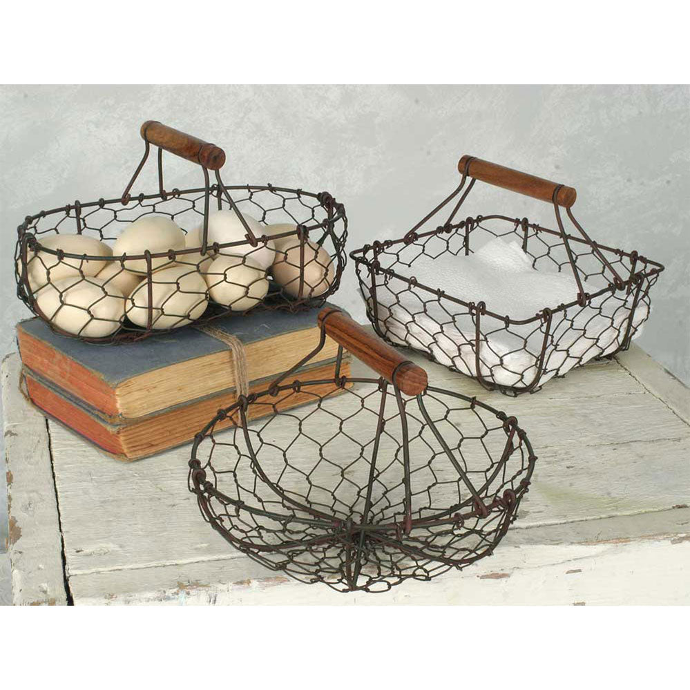 Chicken Wire Baskets - Set of 3