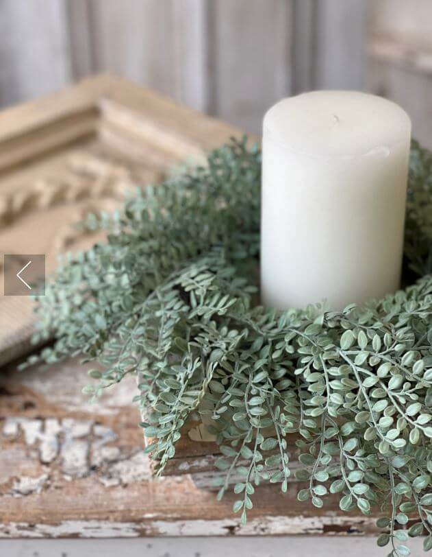 Dusty Green Candle Ring Wreath