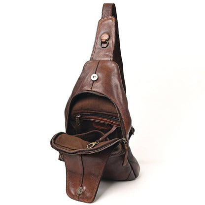 Brown Genuine Leather Sling Bag