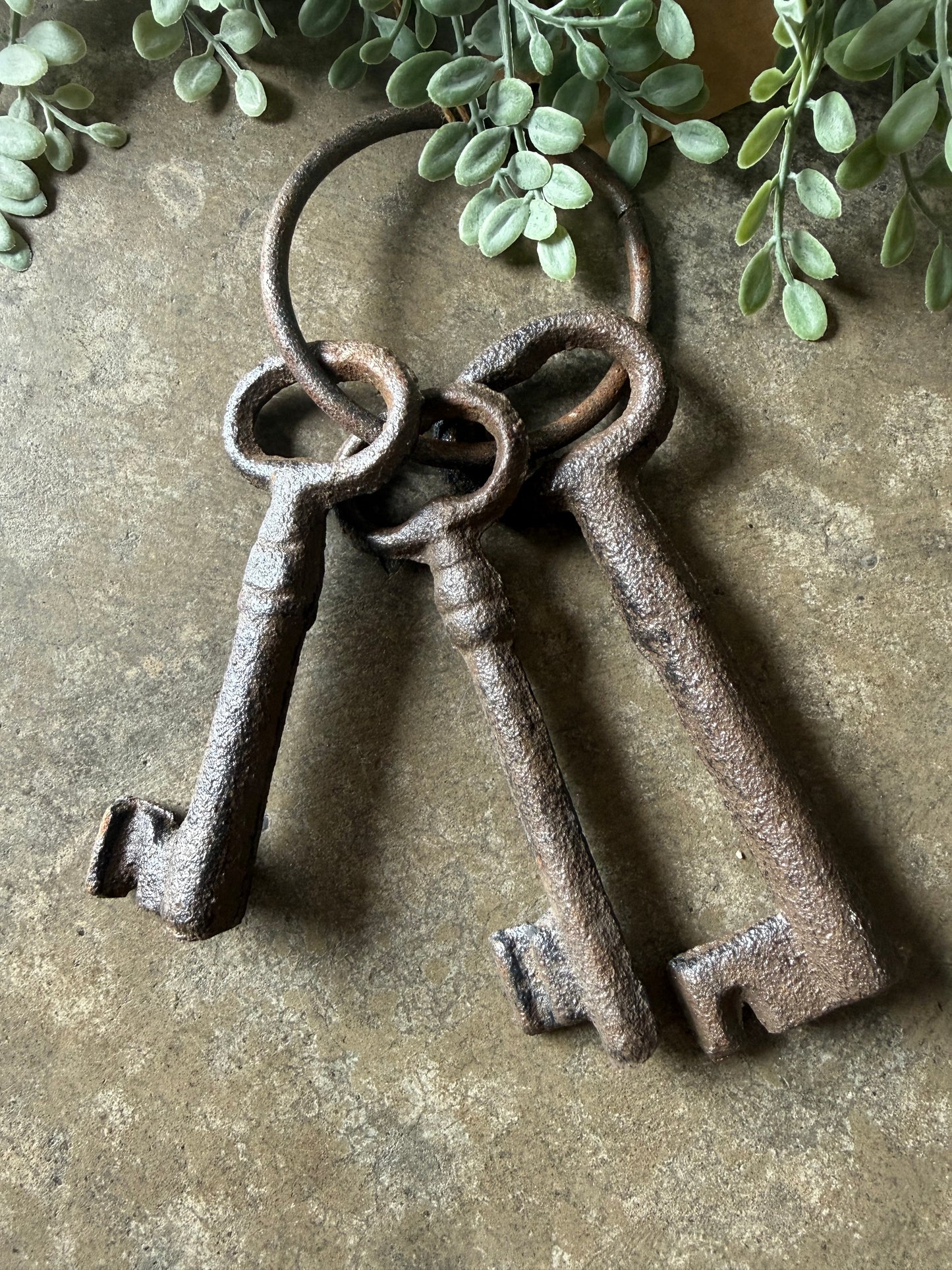 decorative skeleton key set - brown