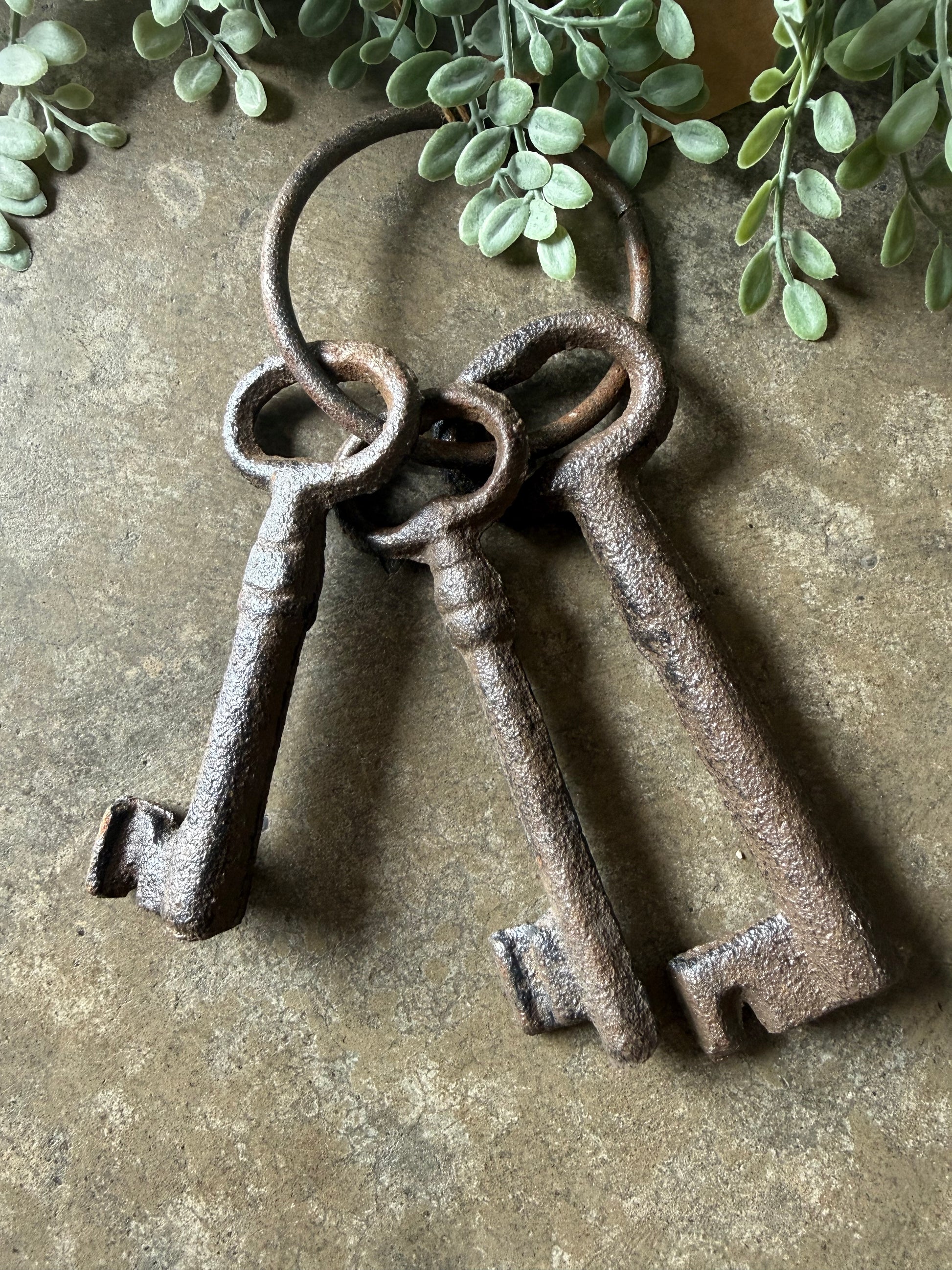decorative skeleton key set - brown