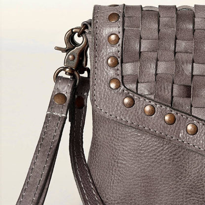 Crossbody Genuine Leather Gray Bag