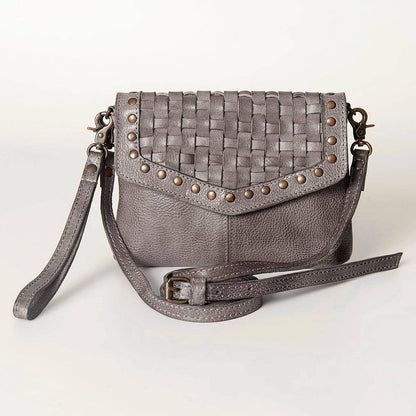 Crossbody Genuine Leather Gray Bag