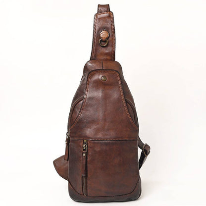 Brown Genuine Leather Sling Bag