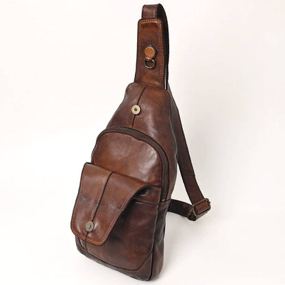 Brown Genuine Leather Sling Bag