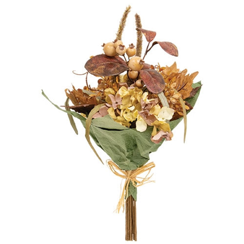  Garden Harvest fall bouquet with gold foliage and ivory berries