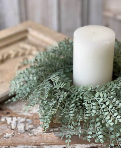 Dusty Green Candle Ring Wreath
